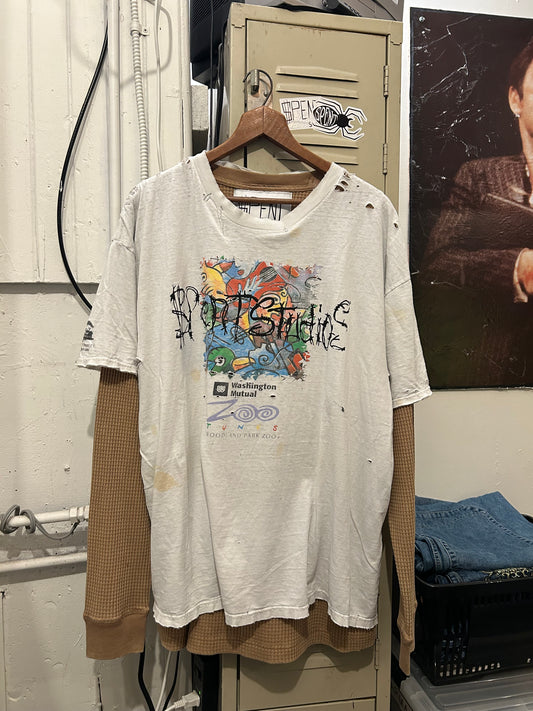 Layered Thermal Barbed Logo shirt