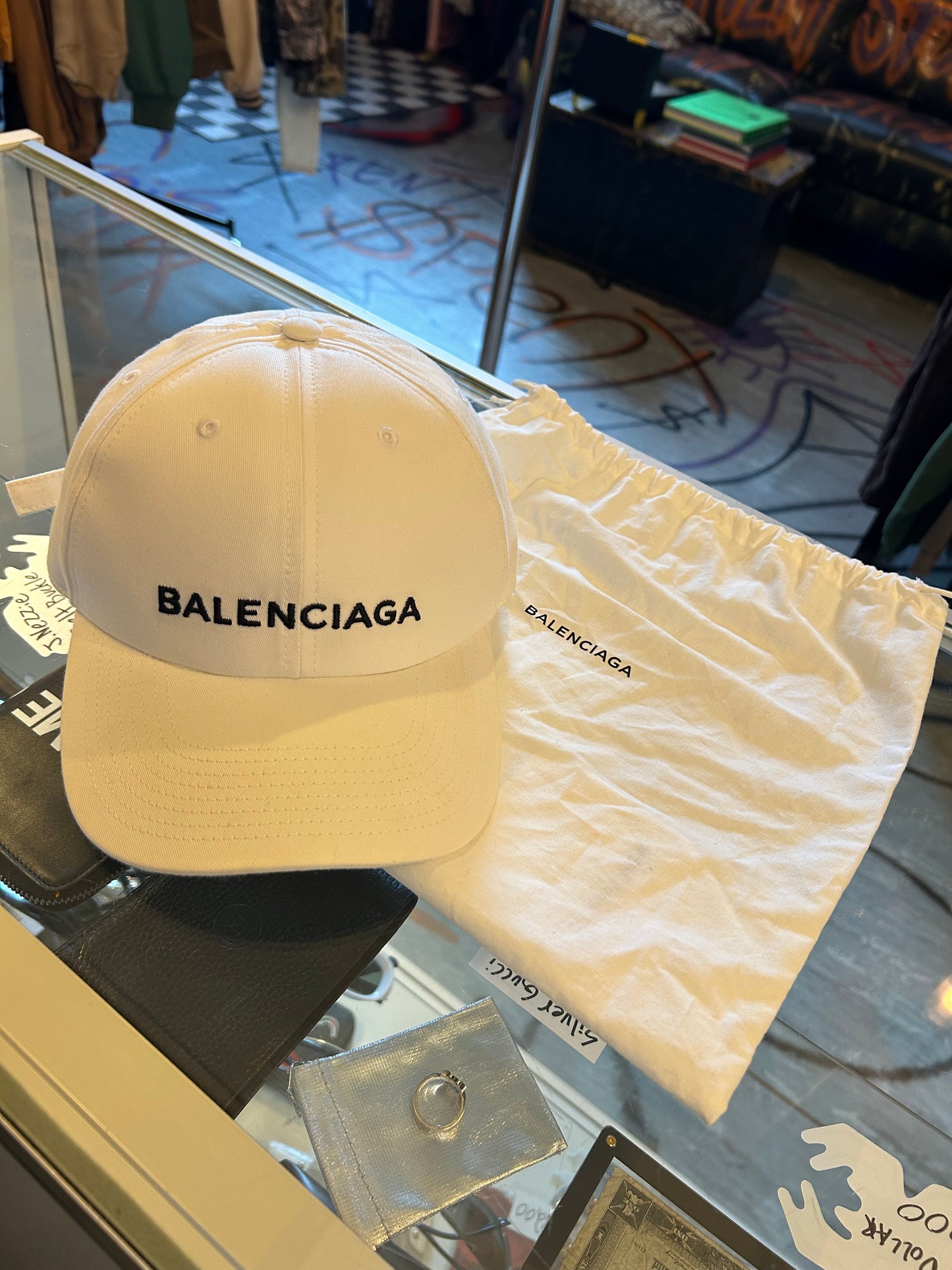 White Balenciaga hat