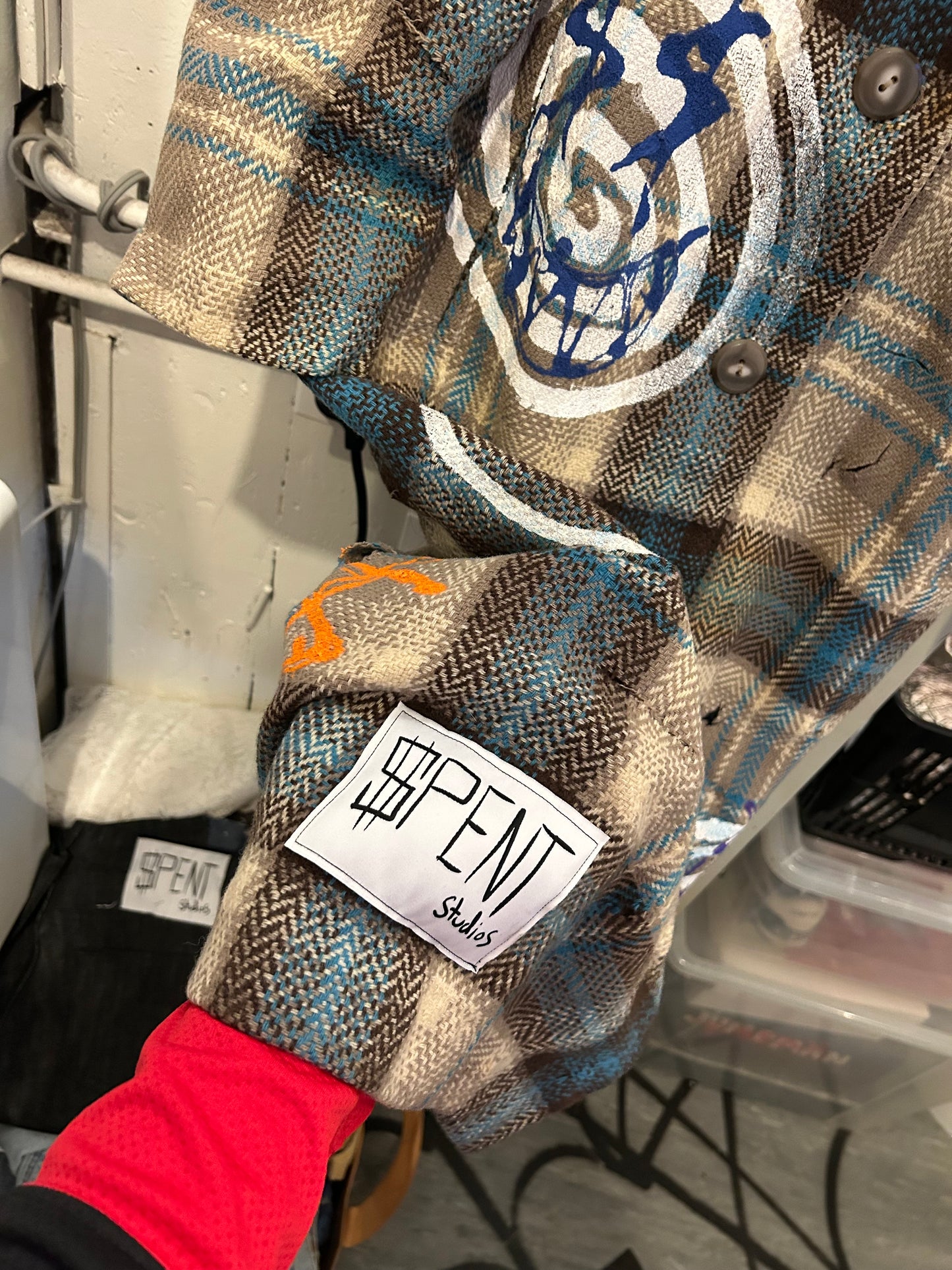 Distressed $piral Wool coat