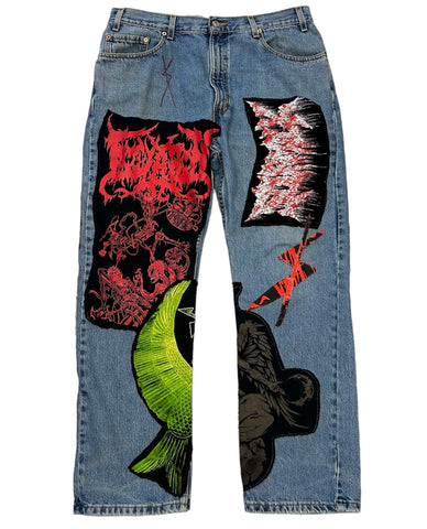 Death Metal Patchwork jeans